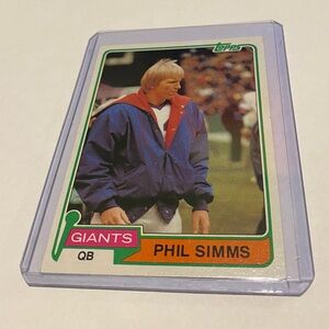 Phil Simms 1981 Topps Football Card #55 Vintage Collectible New York Giants